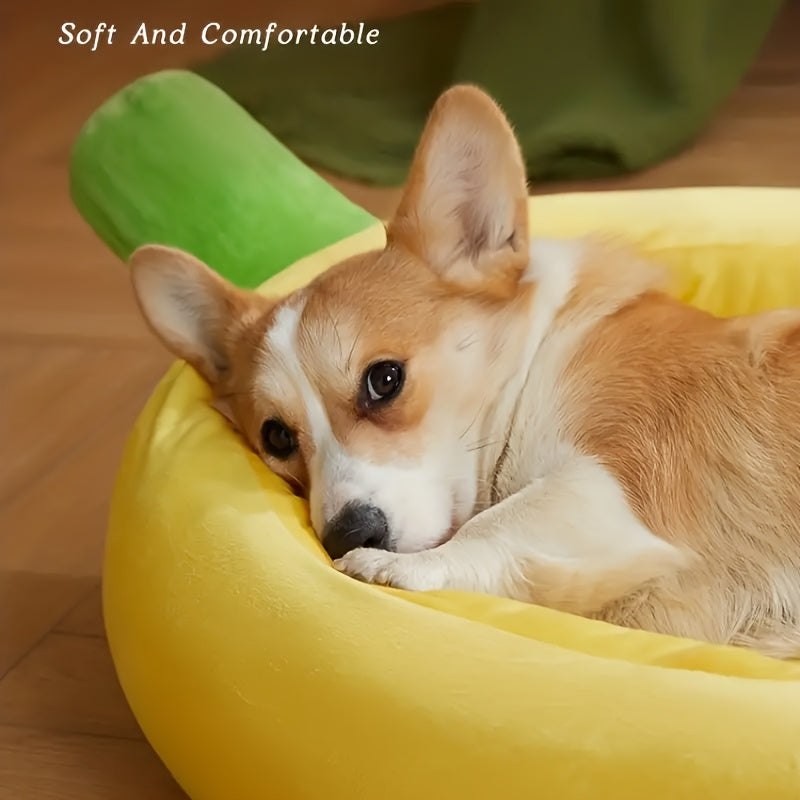 [Banana Pet Nest] 1pc Yellow Banana Shaped Nest | Disassembled and Washable, Small and Medium-Sized Pet Bed for Cats and Dogs