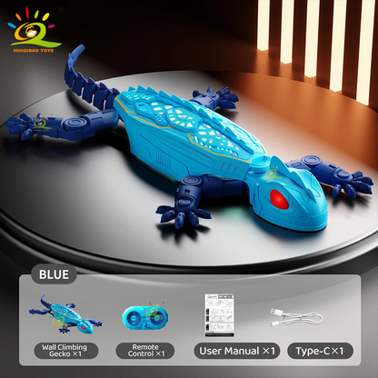 RCElectric Gecko Toy with Super Strong Suction for Wall Climbing, Colorful Lights, and 360° Rotation—A Creative Toy for Kids