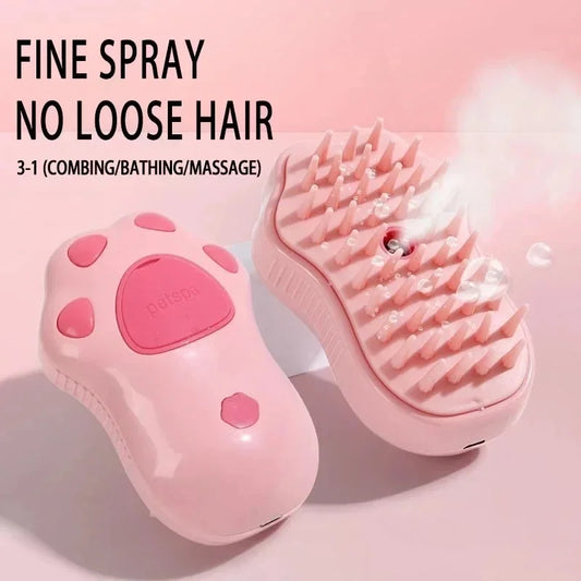 3 in 1 Cat Dog Steamy Brush Steam Brush Electric Sprayer Pet Hair Removal Combs for Massage Pet Grooming Brush Supplies