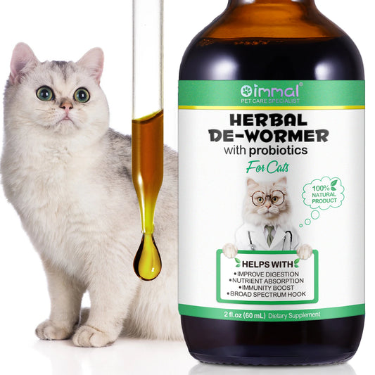 AEVYVKV Natural Broad-Spectrum Cat Dewormer – Liquid Treatment for Tapeworm, Roundworm & Hookworm with Probiotics - Bdba PK