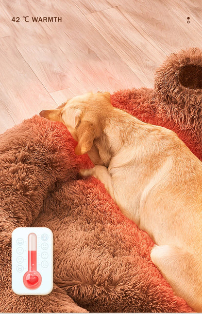 Plush Dog Sofa Bed – Washable Pet Kennel for Small, Medium & Large Dogs