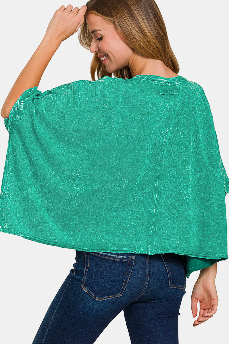 Premium Cotton Crinkle Wash Oversized Tee / LT ORANGE