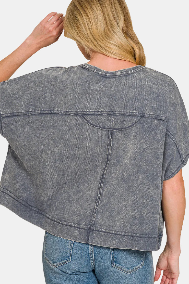 Acid Washed Oversized Top / MARLIN