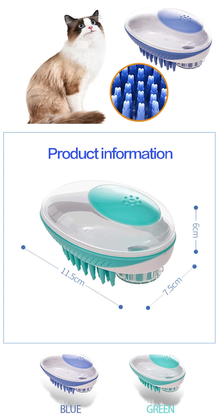 2-in-1 Silicone Pet Bath Brush – Grooming Massage Comb for Dogs & Cats