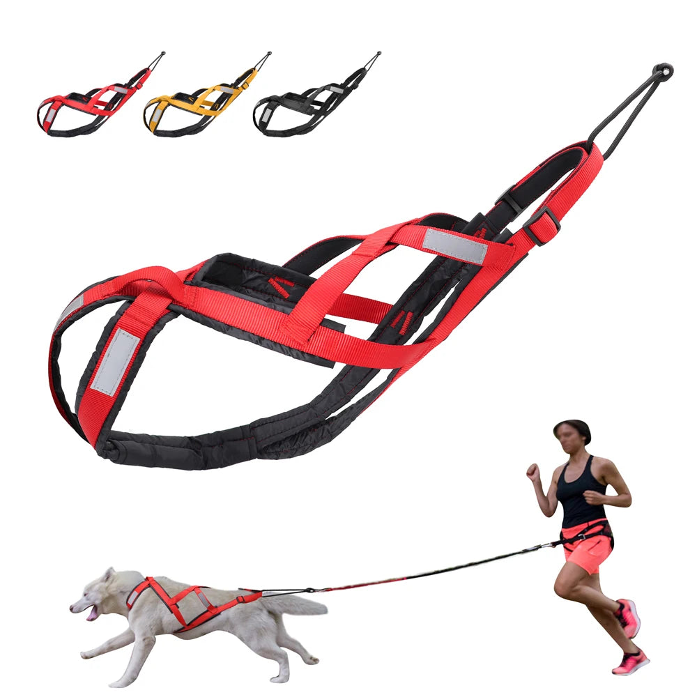 Waterproof Dog Sledding Harness Reflective Pet Sledding Skijoring Harness Big Large Dogs Weight Pulling Vest For Pet Training
