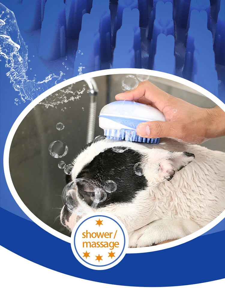 2-in-1 Silicone Pet Bath Brush – Grooming Massage Comb for Dogs & Cats