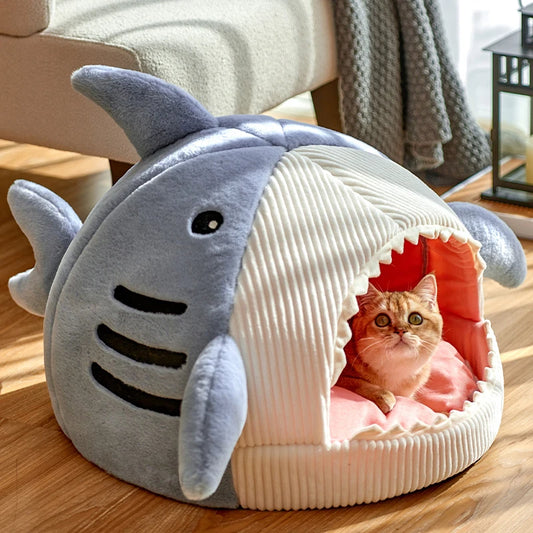 Enclosed Warm Cat Cave Bed – Portable Kitten Basket Cushion Nest Tent (S, M, L) - Bdba PK