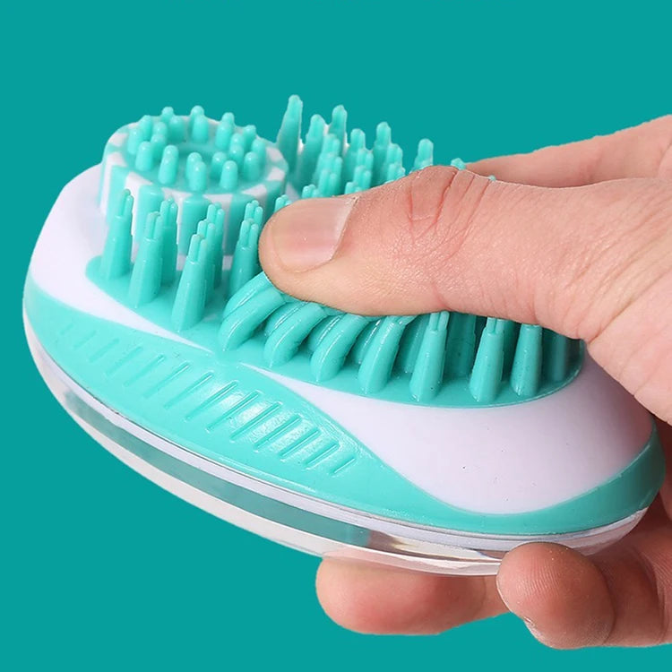 2-in-1 Silicone Pet Bath Brush – Grooming Massage Comb for Dogs & Cats