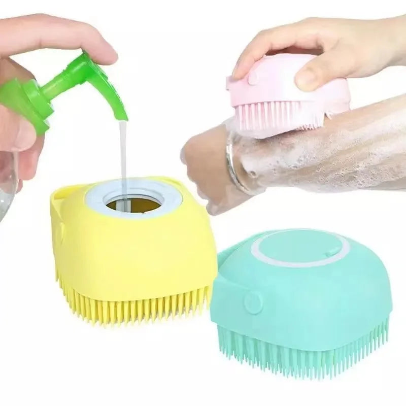 2-in-1 Silicone Pet Bath Brush – Grooming Massage Comb for Dogs & Cats