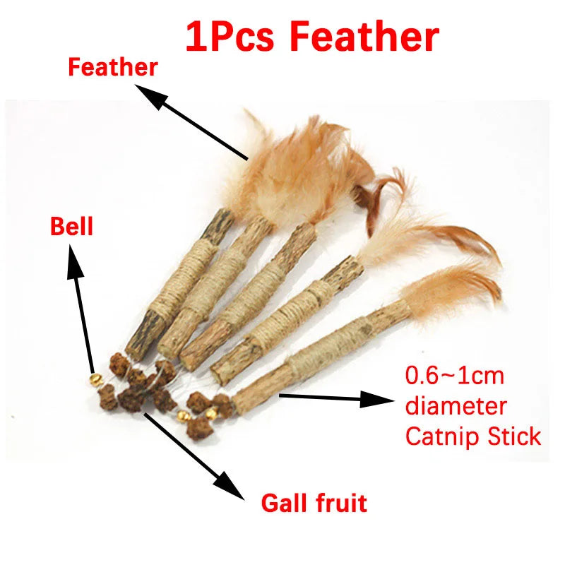 Natural Catnip Stick Cat Cleaning Teeth Molar Toothpaste Stick Silvervine Actinidia Fruit Cat Snacks Sticks Pet Cat Cleaning