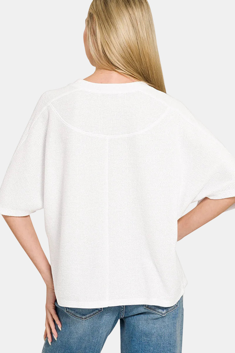 Double Knit Short Sleeve Top / CLASSIC BLUE