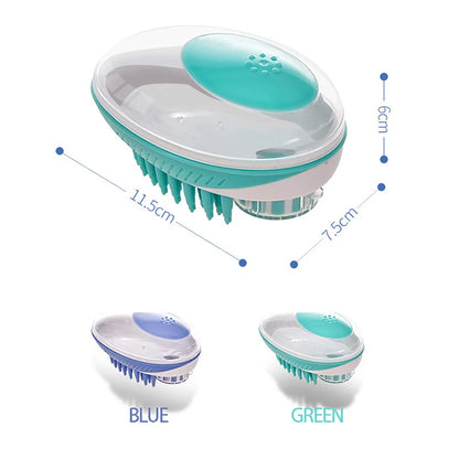 2-in-1 Silicone Pet Bath Brush – Grooming Massage Comb for Dogs & Cats