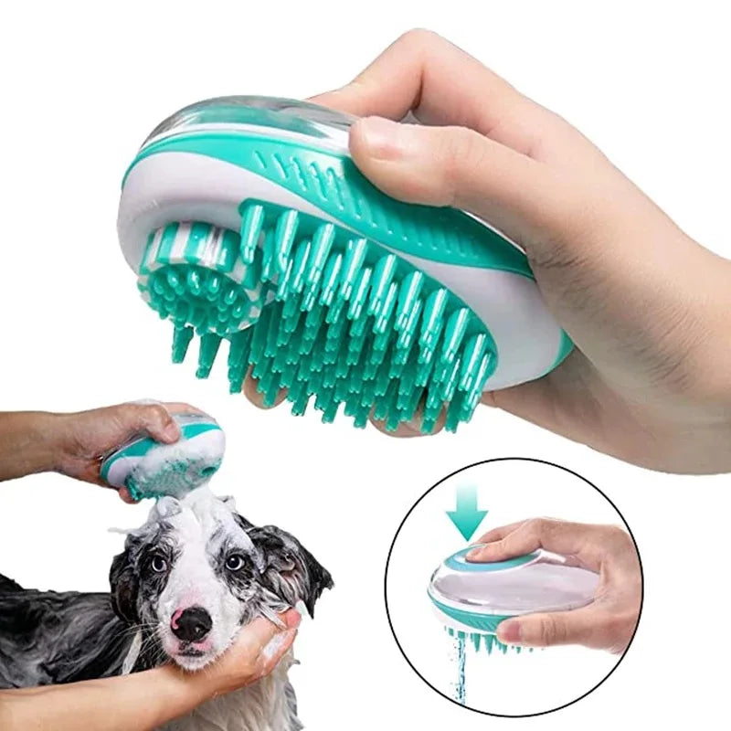 2-in-1 Silicone Pet Bath Brush – Grooming Massage Comb for Dogs & Cats
