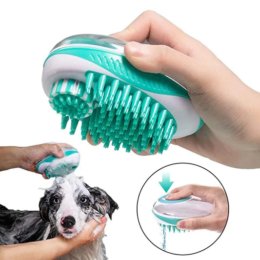 2-in-1 Silicone Pet Bath Brush – Grooming Massage Comb for Dogs & Cats