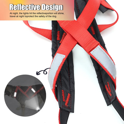Waterproof Dog Sledding Harness Reflective Pet Sledding Skijoring Harness Big Large Dogs Weight Pulling Vest For Pet Training