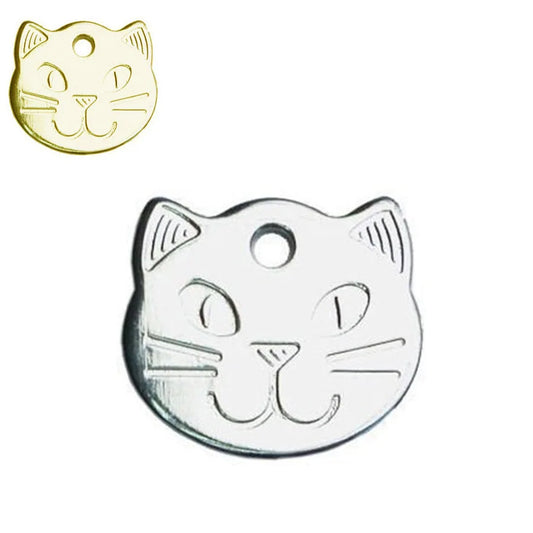 Personalized Cat Name Tag Customized Metal Kitten Shaped Anti-lost Dog Tag For Cat Collar Cute Pet Dog ID Tags Free Engraving - Bdba PK