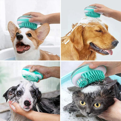 2-in-1 Silicone Pet Bath Brush – Grooming Massage Comb for Dogs & Cats