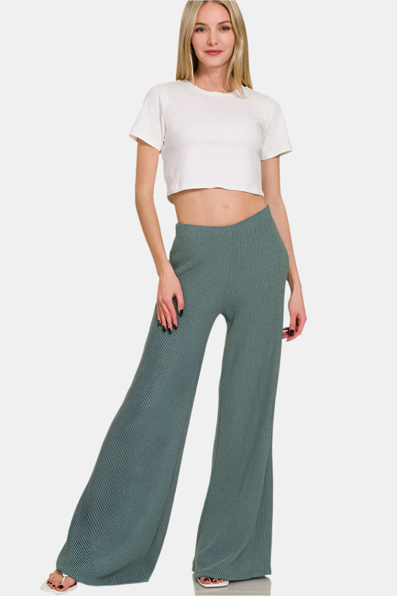 Sweater Mock Neck Top & Long Pants Set / B LAVENDER