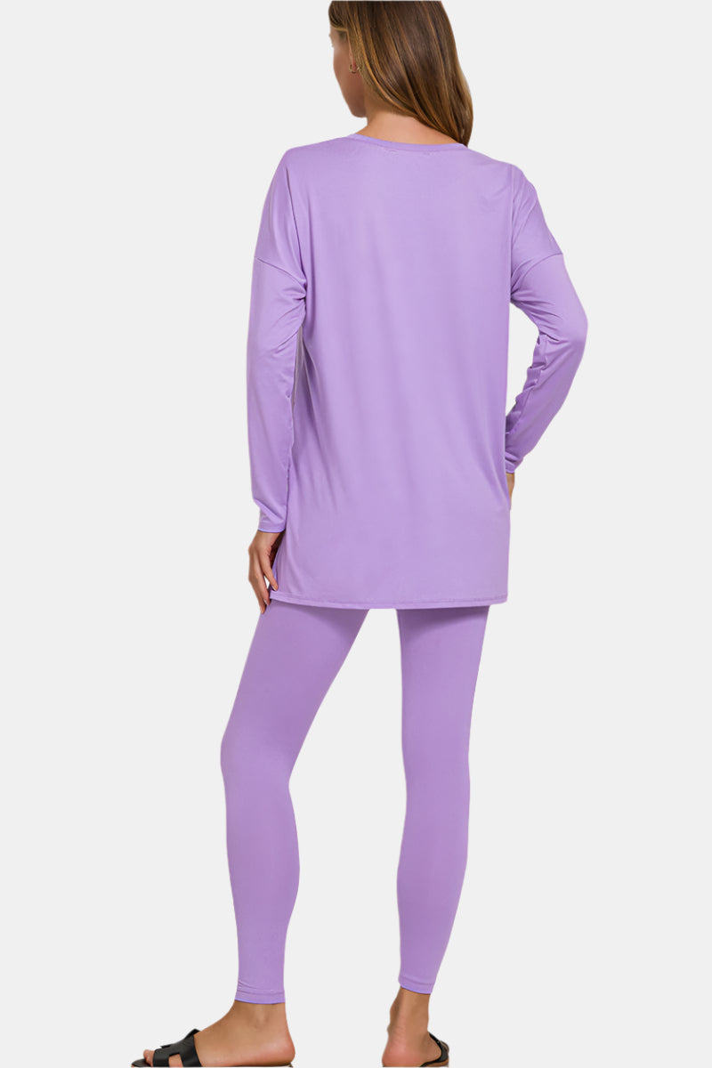 Brushed DTY Microfiber Loungewear Set / LT GREY