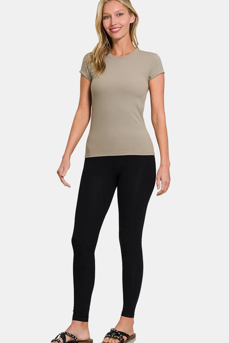 Interlock Short Sleeve Top / SAND BEIGE