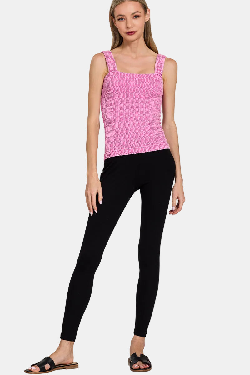 Seamless Textured Stone Washed Tank Top / BRICK