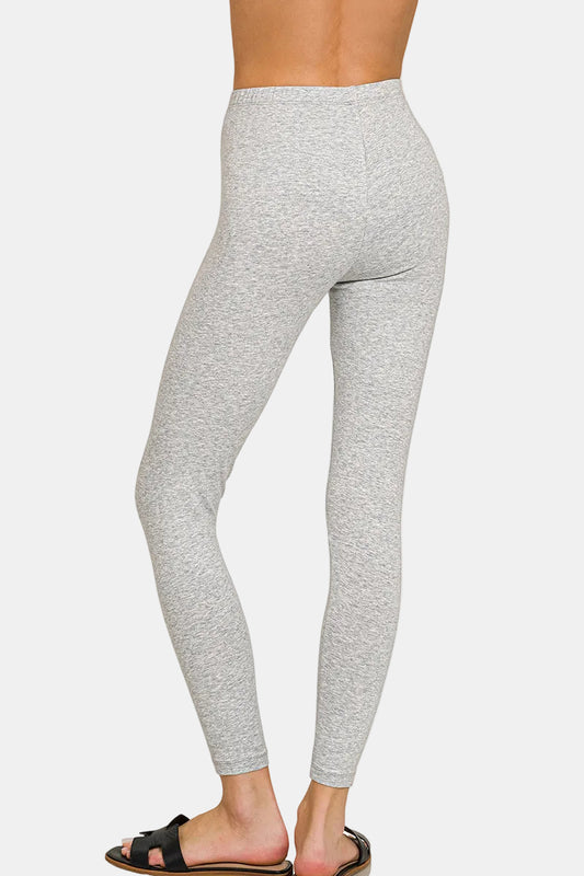 Premium Cotton Full Length Leggings / H GREY