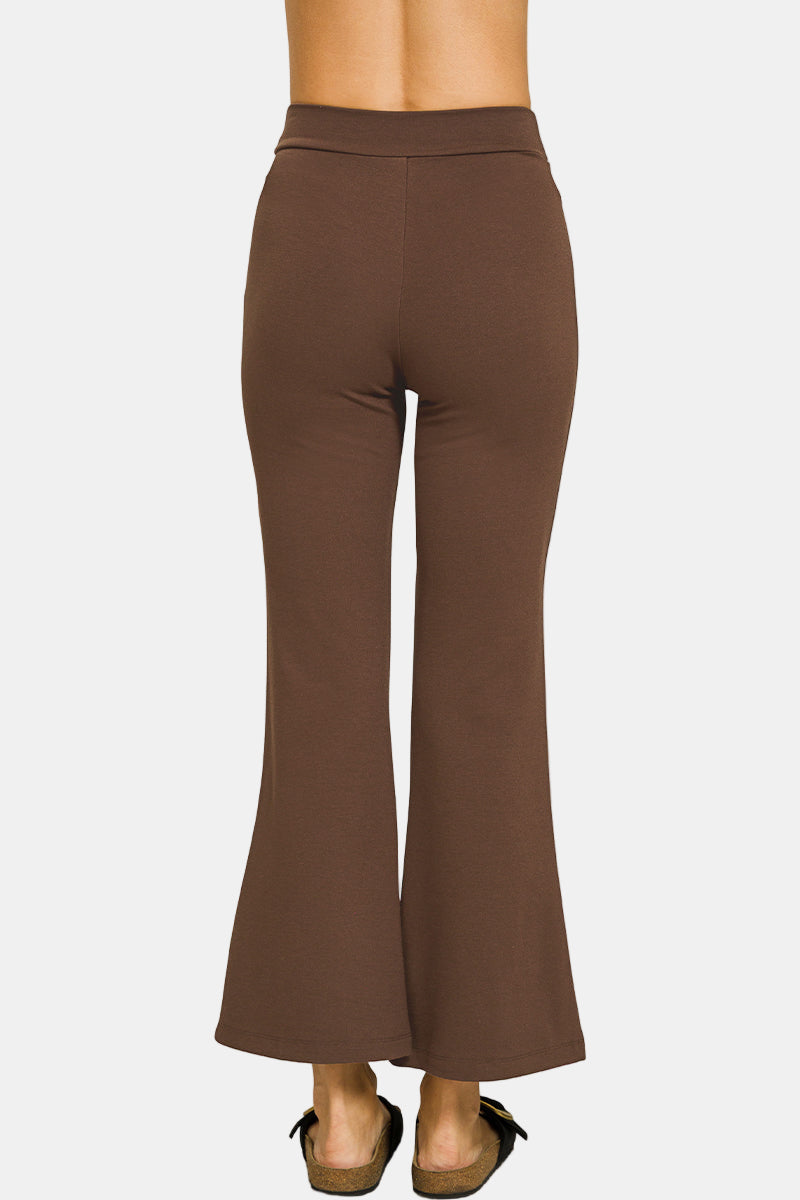 Heavy Ponte Elastic Waistband Pintuck Pants / SAND BEIGE