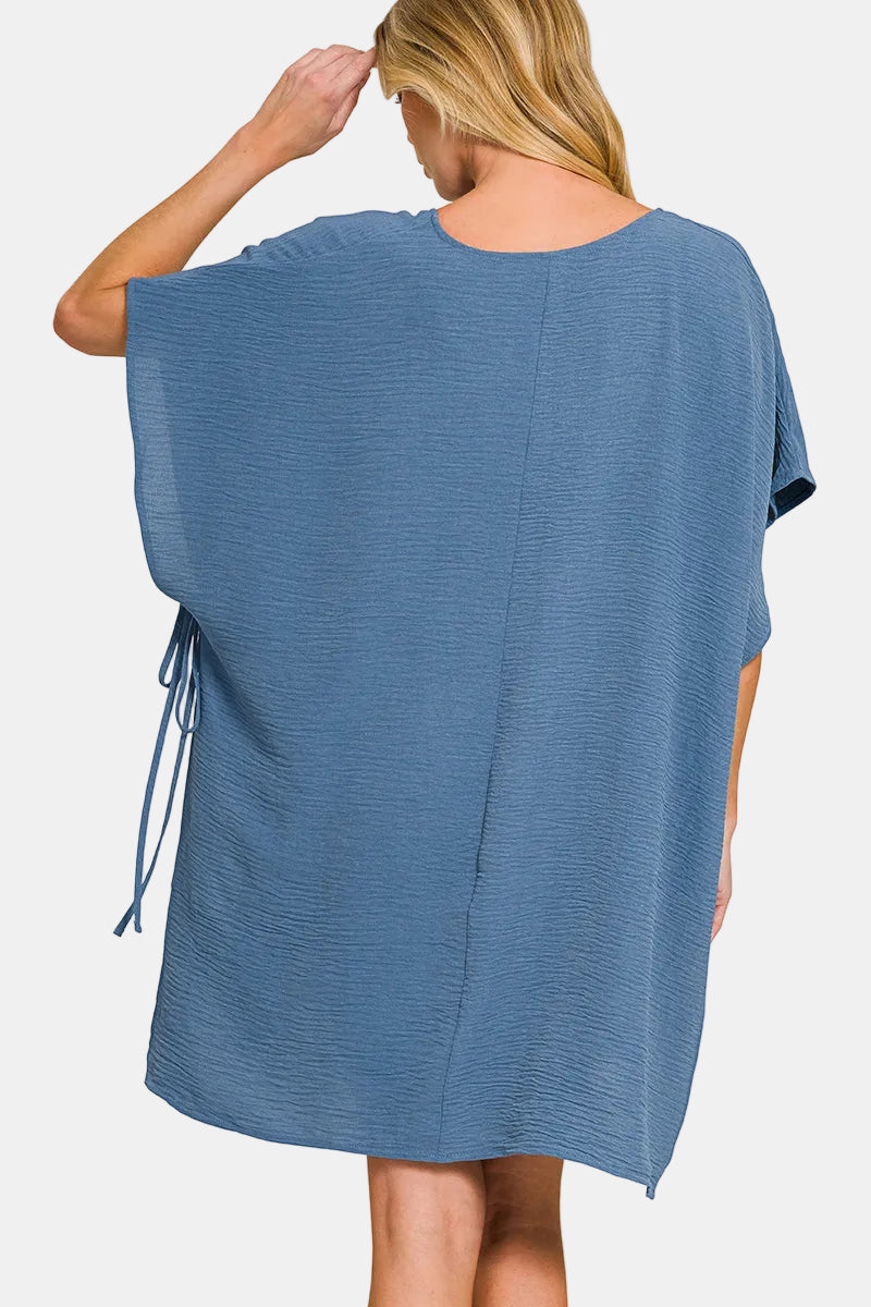 Woven Airflow Tie Side Cover Up / WHITE