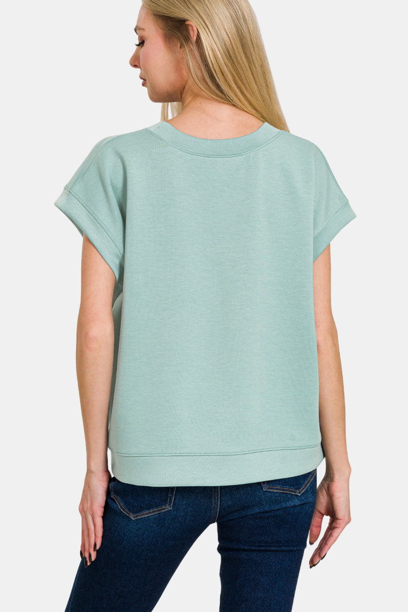 Scuba Short Sleeve Sweatshirt / RUBY