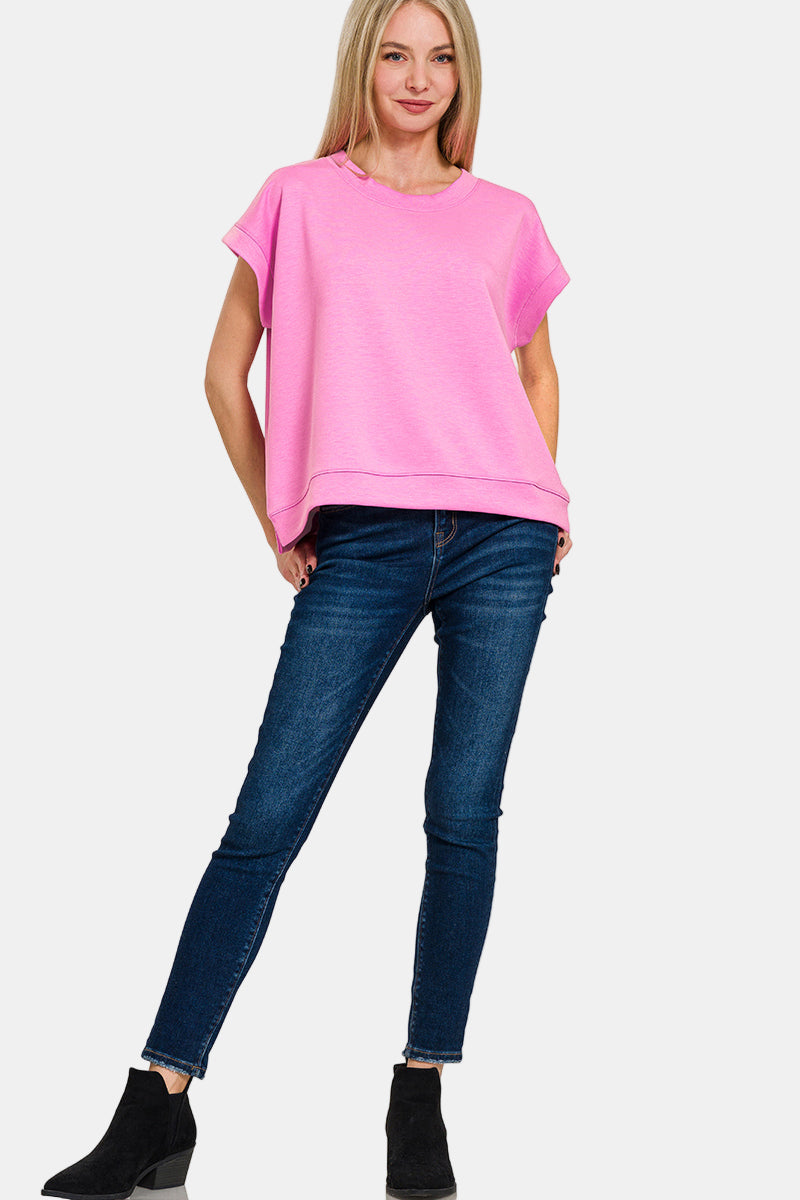Scuba Short Sleeve Sweatshirt / RUBY