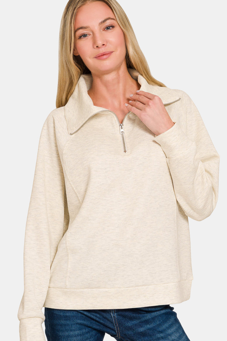 Scuba Half Zip Sweatshirt & Joggers Set / CANDY PINK