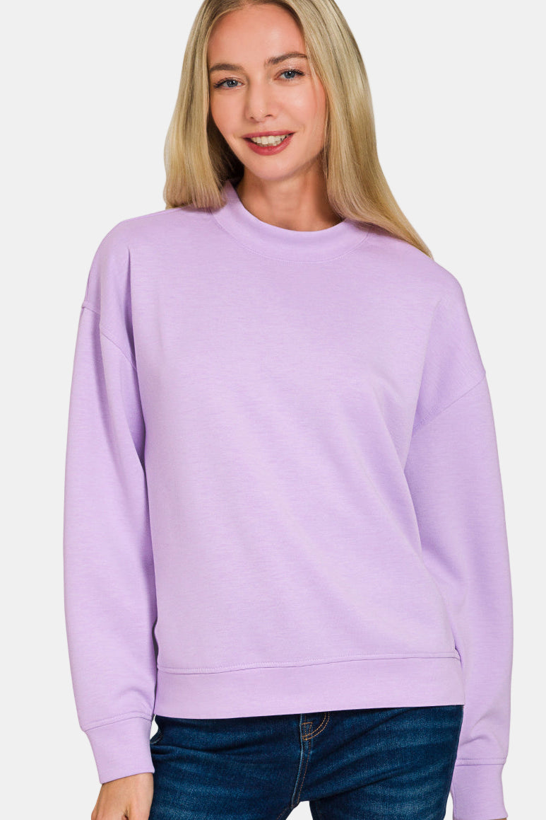Scuba Mock Neck Pullover & Joggers Set / CORNFLOWER BLUE