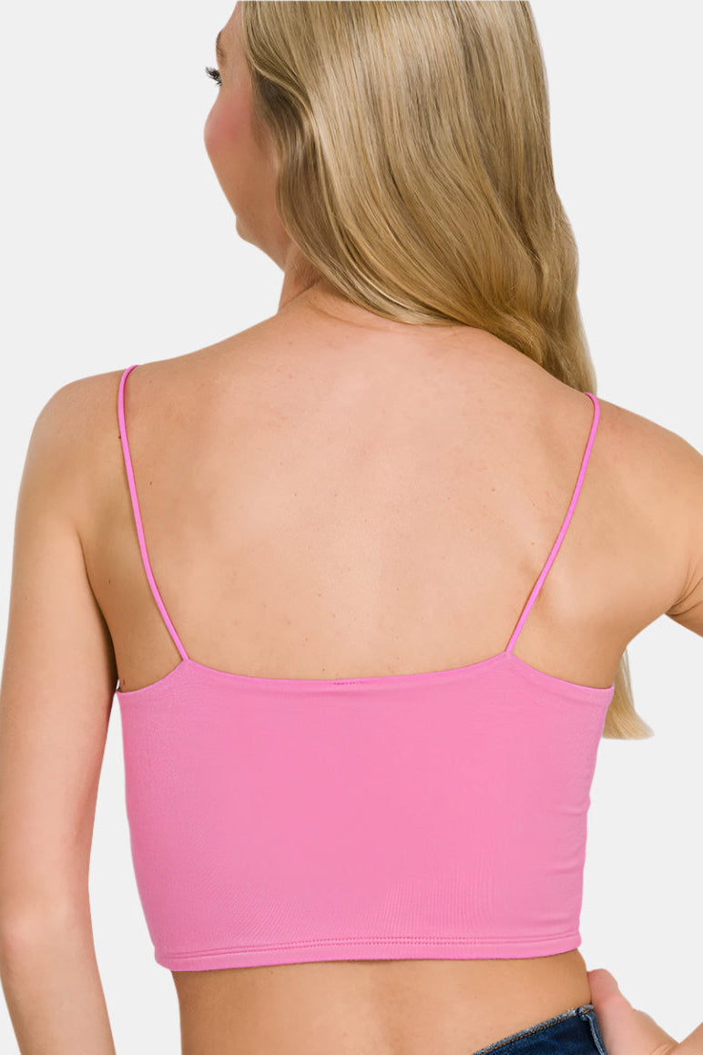Double Layered Spaghetti Bra Cami / LT NAVY