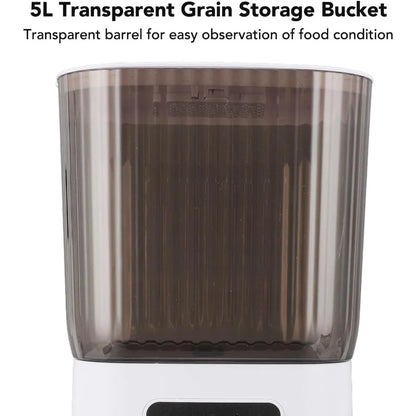Automatic Pet Feeder 5L Capacity, Disassemble Cat Dog Feeders with APP Remote Portion Control, 2 Layer Compartment Food Bowl