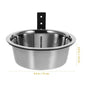 Wall Mounted Pet Bowl Stationary Dog Cage Bowl Stainless Steel Dog Cat Hanging Bowls Durable Puppy Kitten Feeder Water Food Bowl