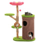 Large Cat Tree with 4 Spacious Condos Thick Scratching Post Flower Top Bed Tall Cat Tower for Indoor Luxury Cat House Bed Toys