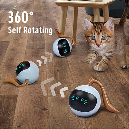 AI Smart Cat Ball Toy – USB Rechargeable 360° Rolling Interactive Cat Toy