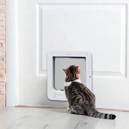 Smart Silent Electric Pet Door for Cats and Dogs Free Passage with Chip Recognition Suitable for Glass, Iron, and Wooden Doors