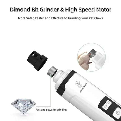 New Electric Dog Nail Clippers Rechargeable USB Charging LED Light Quiet Cat Nail Grinders Pet Paws Nail Grooming Supplies