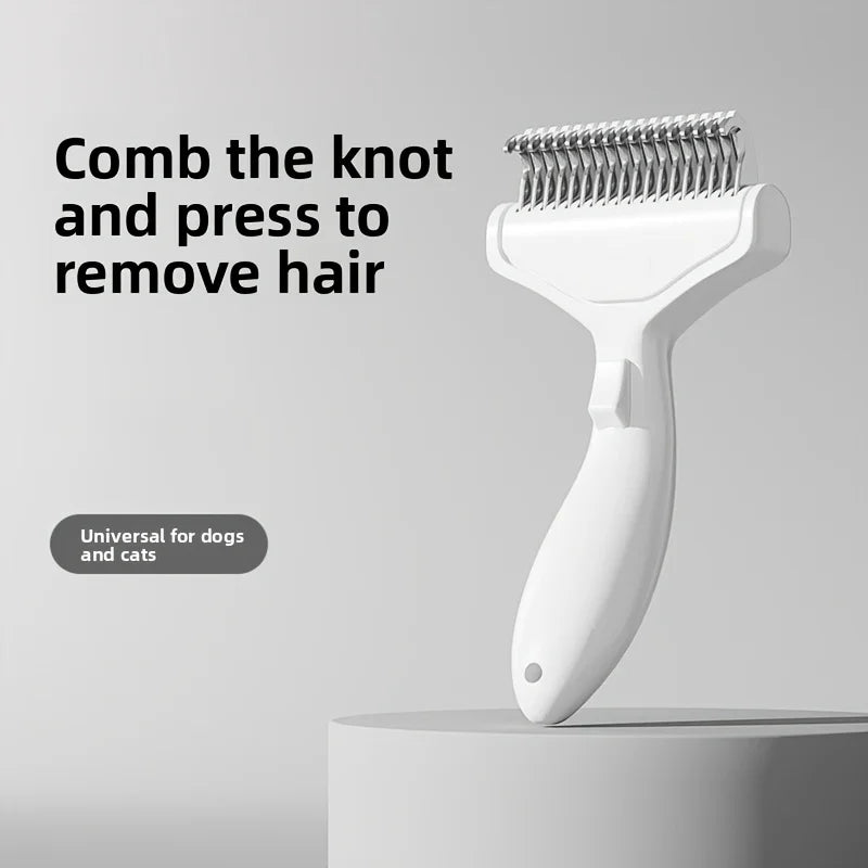 Stainless Steel Dog Hair Removal Brush – Curved Comb for Long-Haired Dogs & Cats