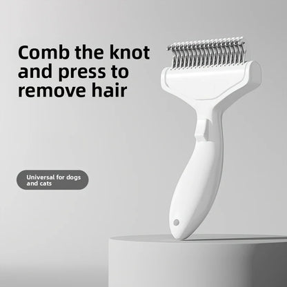 Stainless Steel Dog Hair Removal Brush – Curved Comb for Long-Haired Dogs & Cats