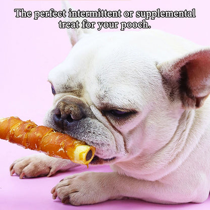Cowhide Wrapped Chicken Dog Treats – High-Protein 3-in-1 Chews for Medium & Large Dogs