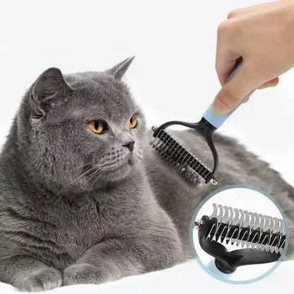 WOBDAEL Double-Sided Pet Deshedding Brush – Knot Cutter & Fur Remover Comb for Dogs & Cats