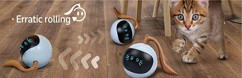 AI Smart Cat Ball Toy – USB Rechargeable 360° Rolling Interactive Cat Toy