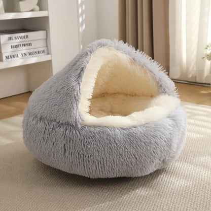 Pet Autumn and Winter Warm Shell Semi-Enclosed Cat Bed Pure Cotton Pet Cat Bed Semi-Enclosed Dog Bed Dog Bed Enclosed Cat Bed