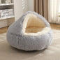 Pet Autumn and Winter Warm Shell Semi-Enclosed Cat Bed Pure Cotton Pet Cat Bed Semi-Enclosed Dog Bed Dog Bed Enclosed Cat Bed