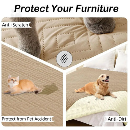 Waterproof Dog Blanket, Soft Pet Bed Blankets, Waterproof Sofa Couch Cover for Dogs Washable, Reversible Pet Couch Covers for So