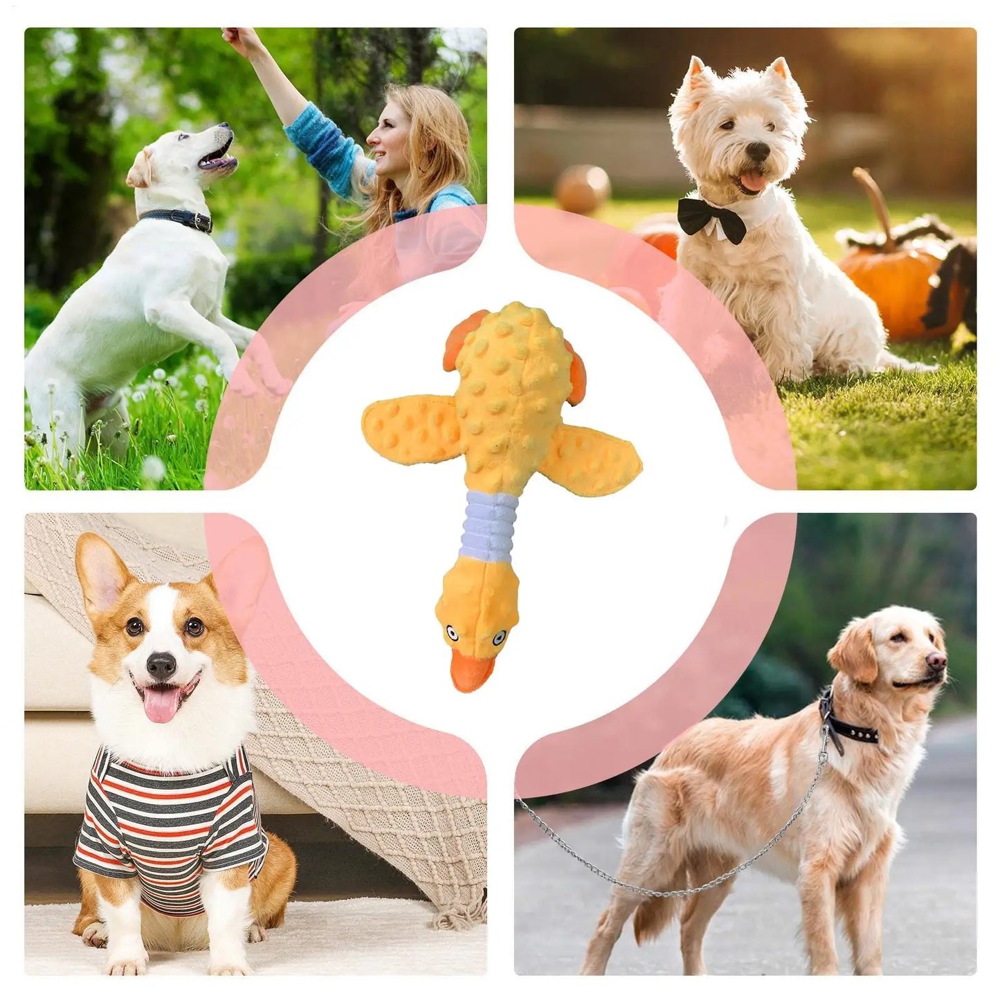 Duck Squeaky Dog Chew Toy – Bite-Resistant Plush Toy for Aggressive Chewers