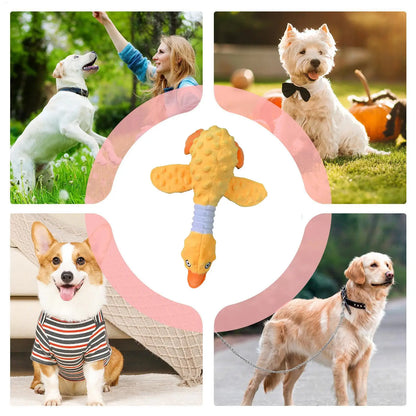 Duck Squeaky Dog Chew Toy – Bite-Resistant Plush Toy for Aggressive Chewers