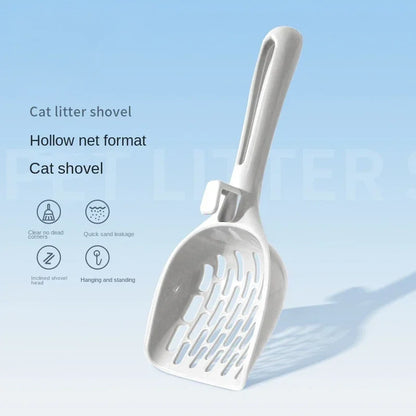 Self-Cleaning Cat Litter Scoop with Stand – Plastic Shovel & Base for Kitten Toilet Maintenance